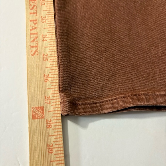 Vervet Rust Color Straight Leg Cargo Jeans with Elastic Waist. - Picture 9 of 16